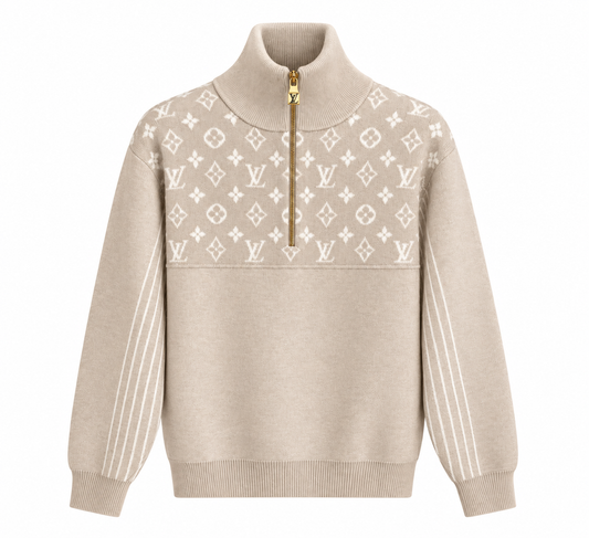 “LV“ Zip Knit Sweater
